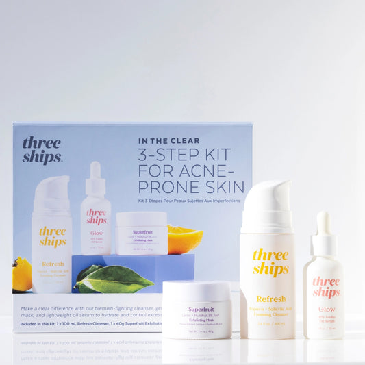 THREE SHIPS In the Clear 3-Step Kit for Acne