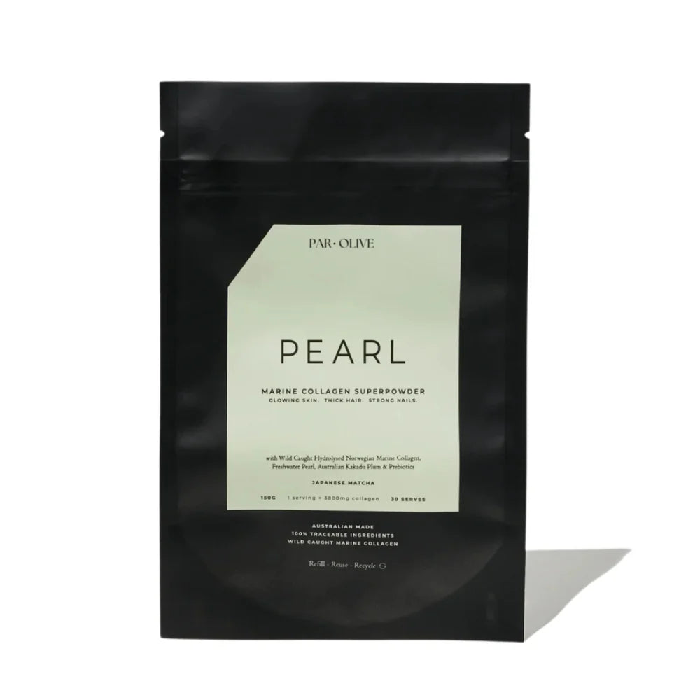 Par Olive Pearl Marine Collagen Super Powder Matcha -refill pack